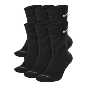 NikeDRI-FIT Everyday Plus Cushioned Training Crew Socks Black (6 Pairs) Size-Large