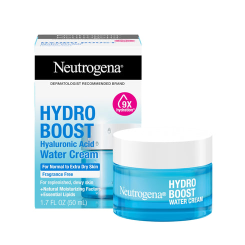 Neutrogena Hydro Boost Skincare Set, Hydro Boost Fragrance Free Gel Cream Face Moisturizer, 1.7 fl oz, & Trial Size Hydro Boost Fragrance Free Hydrating Gel Facial Cleanser, 0.5 fl oz
