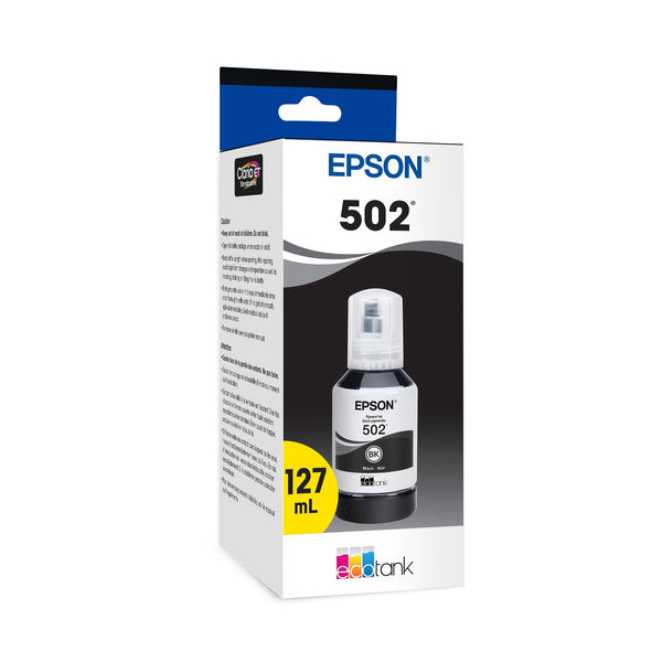 Epson 502 EcoTank Ink Ultra-high Capacity Black Bottle Works with ET-2750, ET-2850, ET-2980, ET-2988, ET-3750, ET-3760, ET-3850, ET-4850, and other select EcoTank models