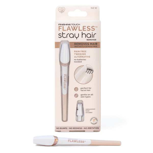 Finishing Touch Flawless Stray Hair Remover, Precise Micro-Blade Hair Removal Tool, Designed to Painlessly Cut Stray Hairs from Chin and Lips to Fingers and Toes, for All Skin Types