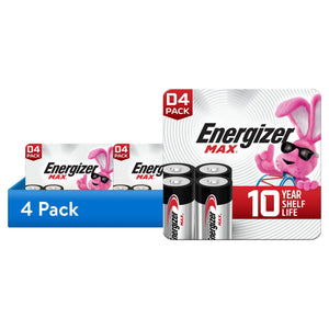 (4 pack) Energizer MAX D Batteries (4 Pack), D Cell Alkaline Batteries