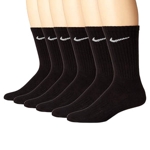 Nike Men's Band Cotton Crew Socks 6 Pack, Black Large 8-12 - NEW