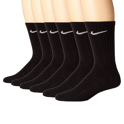 Nike Men's Band Cotton Crew Socks 6 Pack, Black Large 8-12 - NEW