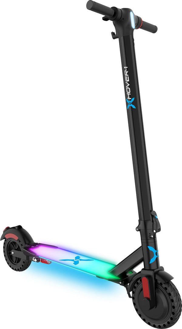 Hover-1 Legacy Foldable Electric Scooter with 350W Motor, 15 mph Max Speed, Colorful LED Deck Light, and 6 Miles Max Range