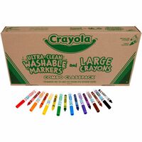 Wholesale Crayola BULK Crayons: Discounts on Crayola Large Crayon & Washable Marker Classpack CYO523348 Red, Yellow, Green, Blue, Orange, Violet, Brown, Black Ink - Red, Yellow, Green, Blue, Orange, Violet, Brown, Black Wax - 1 Box