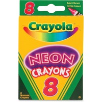 Wholesale Crayola Neon Crayons Carnation Pink, Sky Blue, Shamrock, Shocking Pink, Outrageous Orange, Melon, Atomic Tangerine, Laser Lemon - 8 / Box