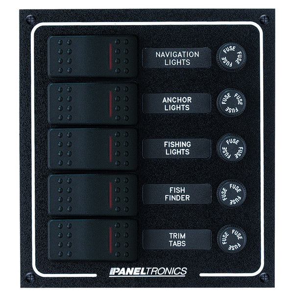 Wholesale Paneltronics Waterproof DC 5 Position Lighted Rocker & Fuse