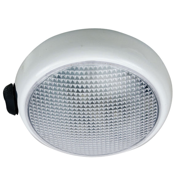 Wholesale Perko Round Surface Mount LED Dome Light - White Powder Coat - w/ Switch