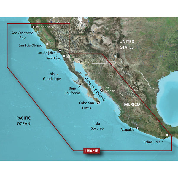 Wholesale Garmin BlueChart® g3 HD - HXUS021R - California - Mexico - microSD™/SD™
