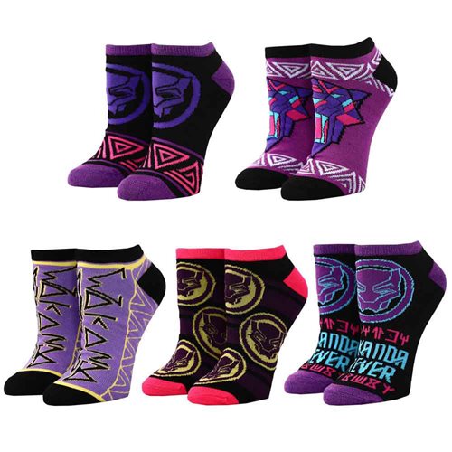 Wholesale Black Panther Wakanda Forever Ankle Sock 5-Pair Set
