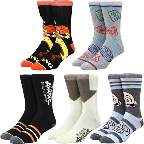 Wholesale Avatar: The Last Airbender Mixed Art Socks 5-Pack