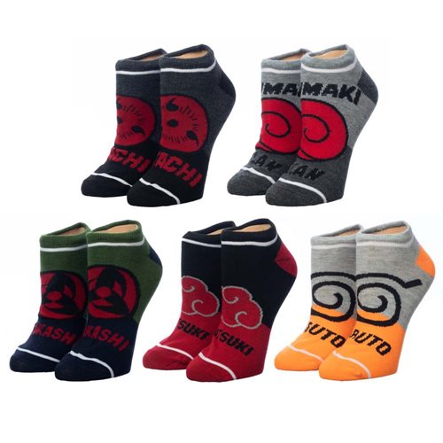 Wholesale Naruto Colorblock Ankle Socks Set of 5