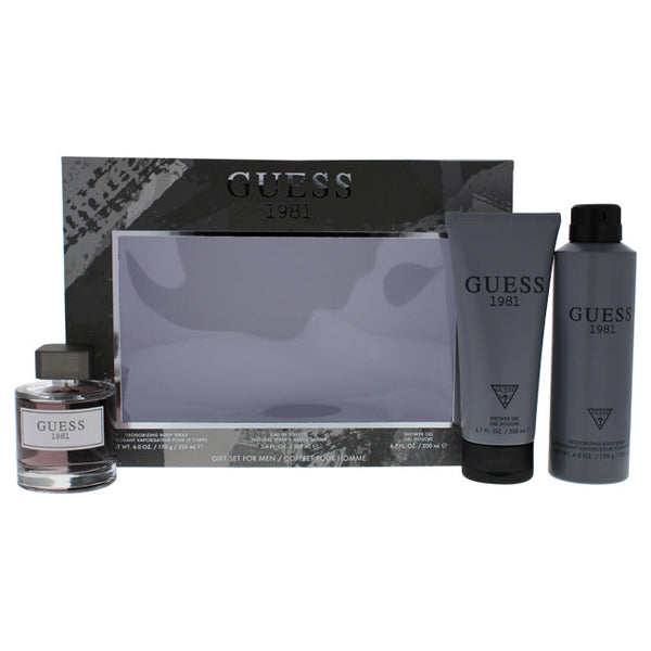 Wholesale Guess 1981 by Guess for Men - 3 Pc Gift Set 3.4oz EDT Spray, 6oz Deodorant Body Spray, 6.7oz Shower Gel