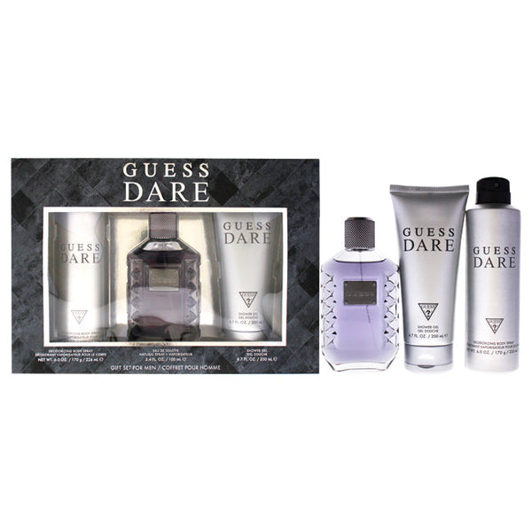 Wholesale Guess Dare by Guess for Men - 3 Pc Gift Set 3.4oz EDT Spray, 6.0oz Deodorant Body Spray, 6.7oz Shower Gel