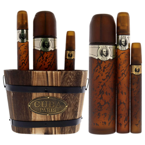 Wholesale Cuba Gold by Cuba for Men - 3 Pc Gift Set 3.3oz EDT Spray, 1.17oz EDT Spray, 0.5oz EDT Spray