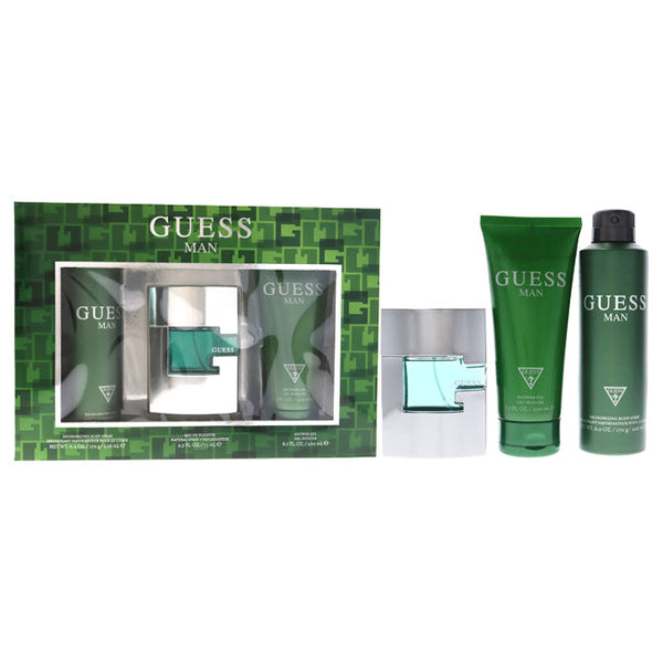 Wholesale Guess Man by Guess for Men - 3 Pc Gift Set 2.5oz EDT Spray, 6oz Deodorizing Body Spray, 6.7oz Shower Gel
