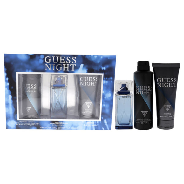 Wholesale Guess Night by Guess for Men - 3 Pc Gift Set 3.4oz EDT Spray , 6.0oz Body Spray, 6.7oz Shower Gel