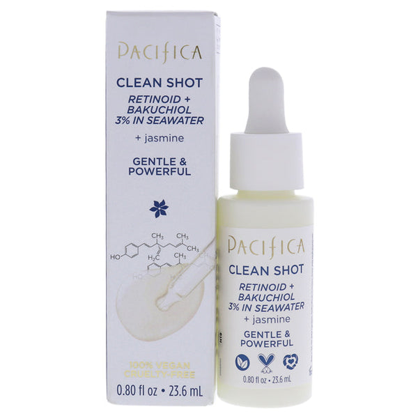 Wholesale Clean Shot Retinoid and Bakuchiol 3 Percent In Seawater by Pacifica for Unisex - 0.8 oz Serum