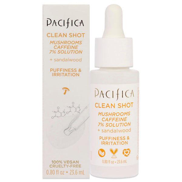 Wholesale Clean Shot Mushrooms and Caffeine 7 Percent by Pacifica for Unisex - 0.80 oz Serum
