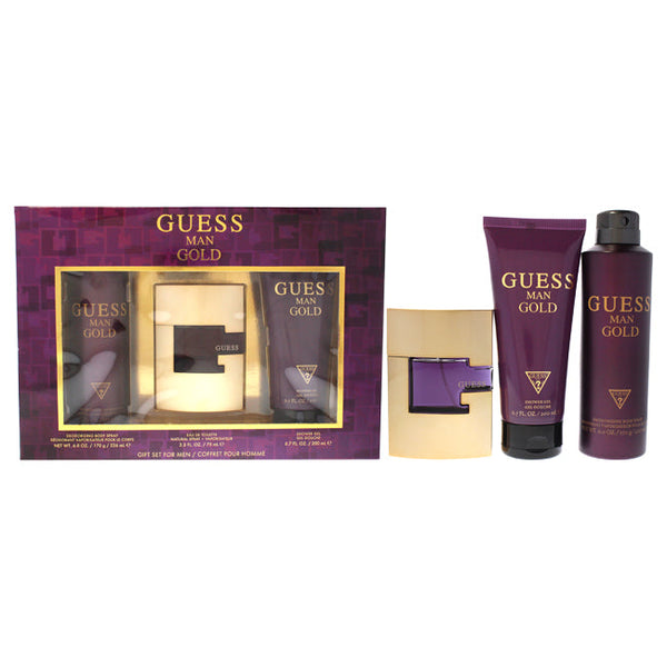 Wholesale Guess Gold by Guess for Men - 3 Pc Gift Set 2.5oz EDT Spray, 6.0oz Deodorizing Body Spray, 6.7oz Shower Gel