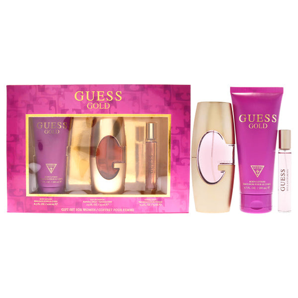Wholesale Guess Gold by Guess for Women - 3 Pc Gift Set 2.5oz EDP Spray, 0.5oz Travel Spray, 6.7oz Body Lotion
