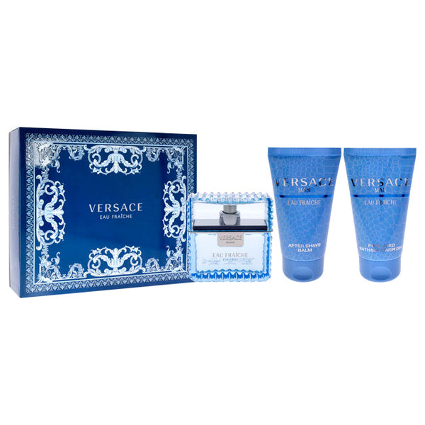 Wholesale Versace Eau Fraiche by Versace for Men - 3 Pc Gift Set 1.7oz EDT Spray, 1.7oz Bath and Shower Gel, 1.7oz After Shave Balm