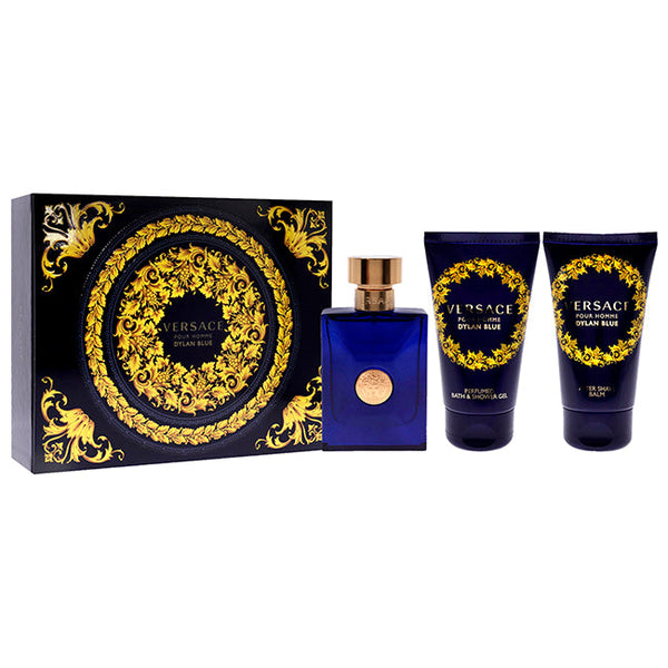 Wholesale Dylan Blue by Versace for Men - 3 Pc Gift Set 1.7oz EDT Spray, 1.7oz After Shave Balm, 1.7oz Perfumed Bath Shower Gel