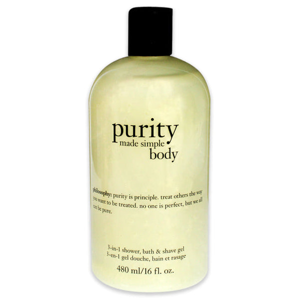 Wholesale Purity Made Simple Body 3-in-1 Shower Bath & Shave Gel by Philosophy for Unisex - 16 oz Shower & Shave Gel