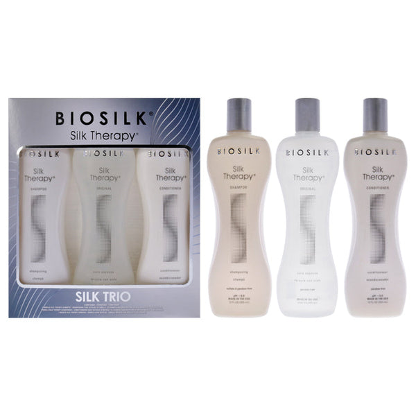 Wholesale Silk Therapy Trio Set by Biosilk for Unisex - 3 Pc 12oz Biosilk Therapy Shampoo, 12oz Biosilk Therapy Conditioner, 12oz Biosilk Therapy Serum