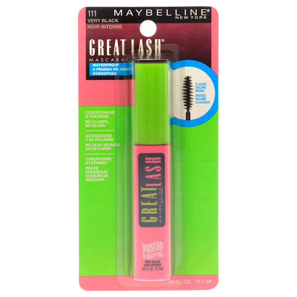 Wholesale Great Lash Waterproof Mascara - 111 Very Black by Maybelline for Women - 0.43 oz Mascara