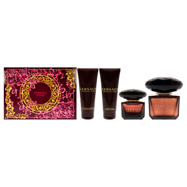 Wholesale Versace Crystal Noir by Versace for Women - 4 Pc Gift Set 3oz EDT Spray, 3.4oz Bath and Shower Gel, 3.4oz Body Lotion, 5ml EDT Splash Mini