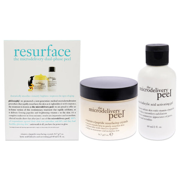 Wholesale The Microdelivery Resurface Dual-Phase Peel Kit by Philosophy for Women - 2 Pc 2oz Vitamin C Peptide Resurfacing Crystals, 2oz Salicyclic Acid Activating Gel