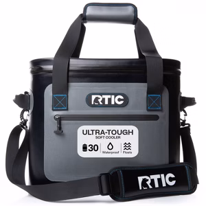 RTIC 30 Can Ultra-Tough Soft Cooler Waterproof, Blue/Grey | Insulated Soft Cooler Bag for Ice, Lunch, Beach, Drinks, Travel, Camping, Picnic, Car and Hiking, Floating, Leakproof